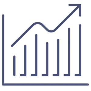 invest icon - a bar chart showing growth