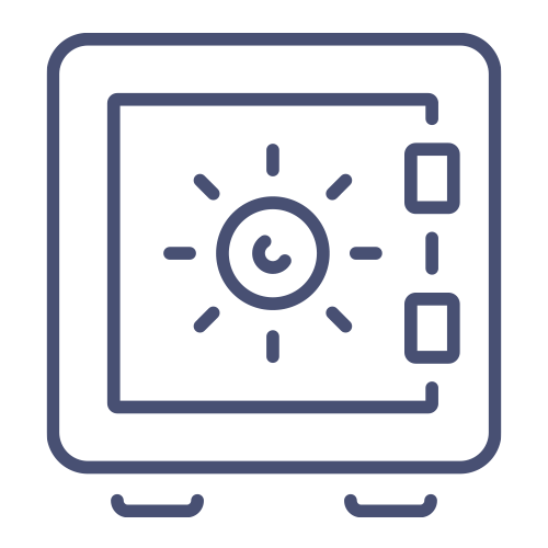 peace of mind icon - a bank safe
