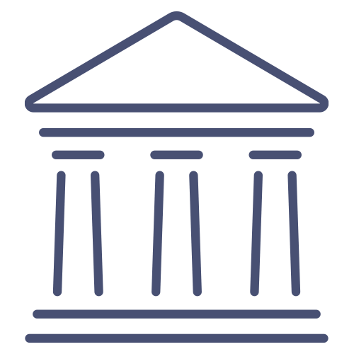 taxes icon - a government building with large columns